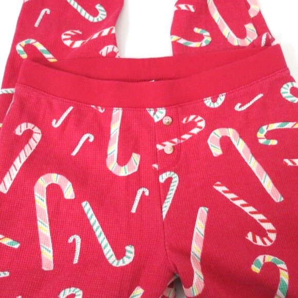Old Navy Girls X-Small Pink Striped Candy Cane Microfleece Pajama Pants Legging - Picture 2 of 3